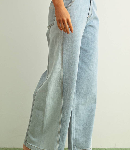 Khloe - Wide Leg two-toned Jeans
