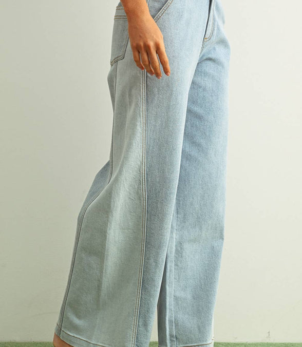 Khloe - Wide Leg two-toned Jeans