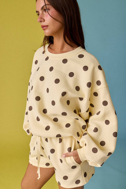 Darcy - Polka Dot Fleece Set
