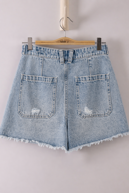 Jane - Distressed Denim Shorts