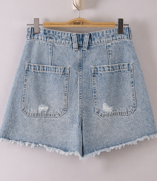Jane - Distressed Denim Shorts