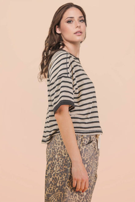 Terri - Terry Cloth Stripe Tee