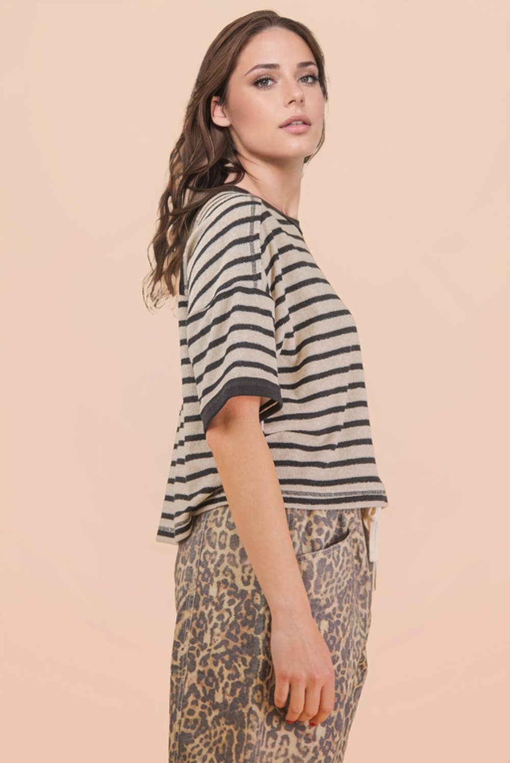 Terri - Terry Cloth Stripe Tee