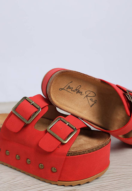 Tilly - Studded Faux Leather Platform Sandals