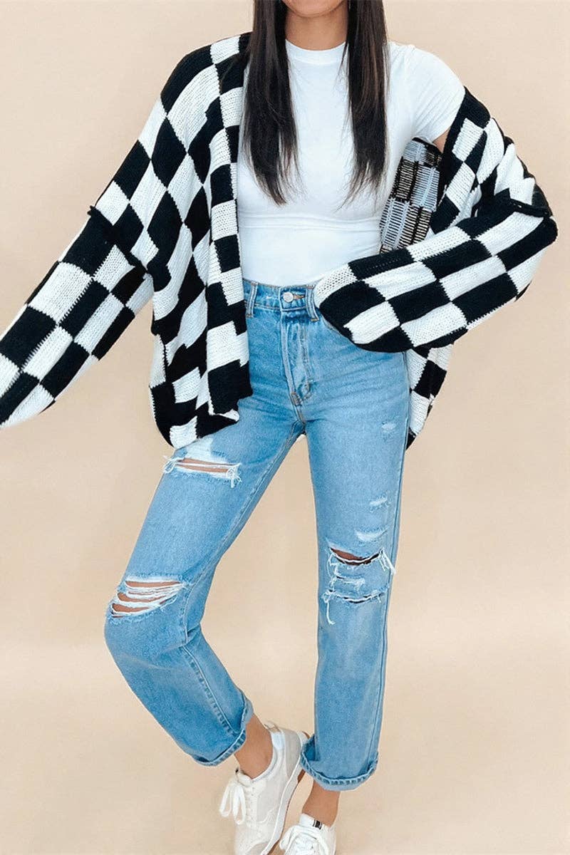 Kendall - Checkered Cardigan