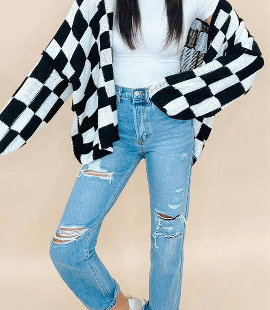 Kendall - Checkered Cardigan