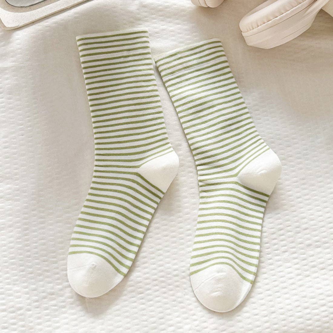 Lydia - Striped Mid-Calf Socks