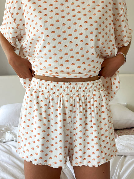 Pumpkin Autumn Fall Lounge Shorts