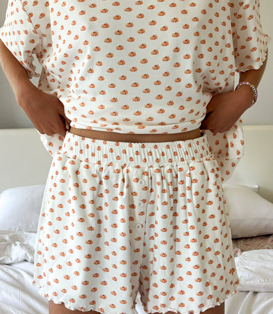 Pumpkin Autumn Fall Lounge Shorts