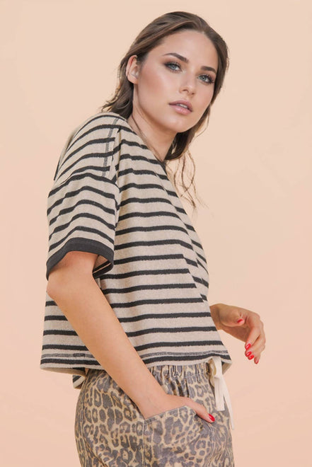 Terri - Terry Cloth Stripe Tee