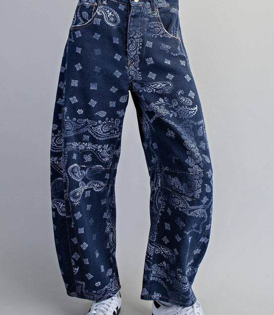 Paisley - Bandana Barrel Jeans