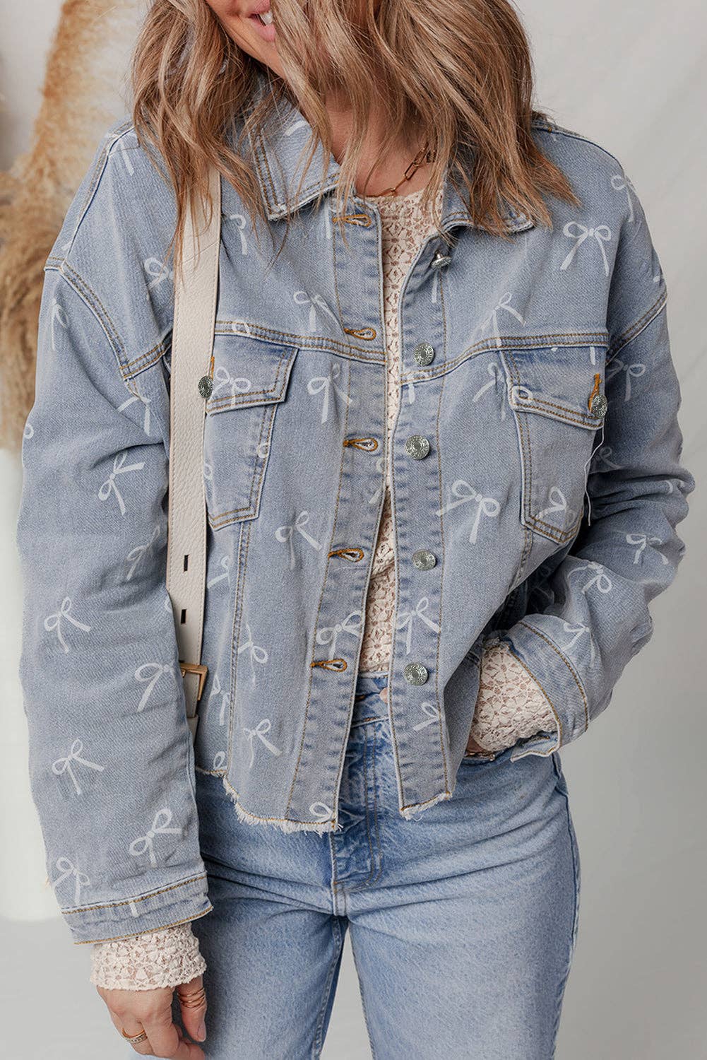 Rachelle -  Bow Denim Jacket
