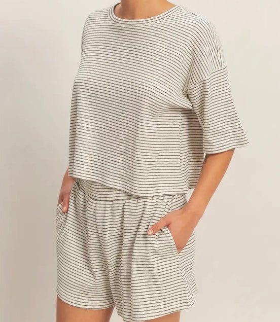 Mira - Striped Top & Shorts Set