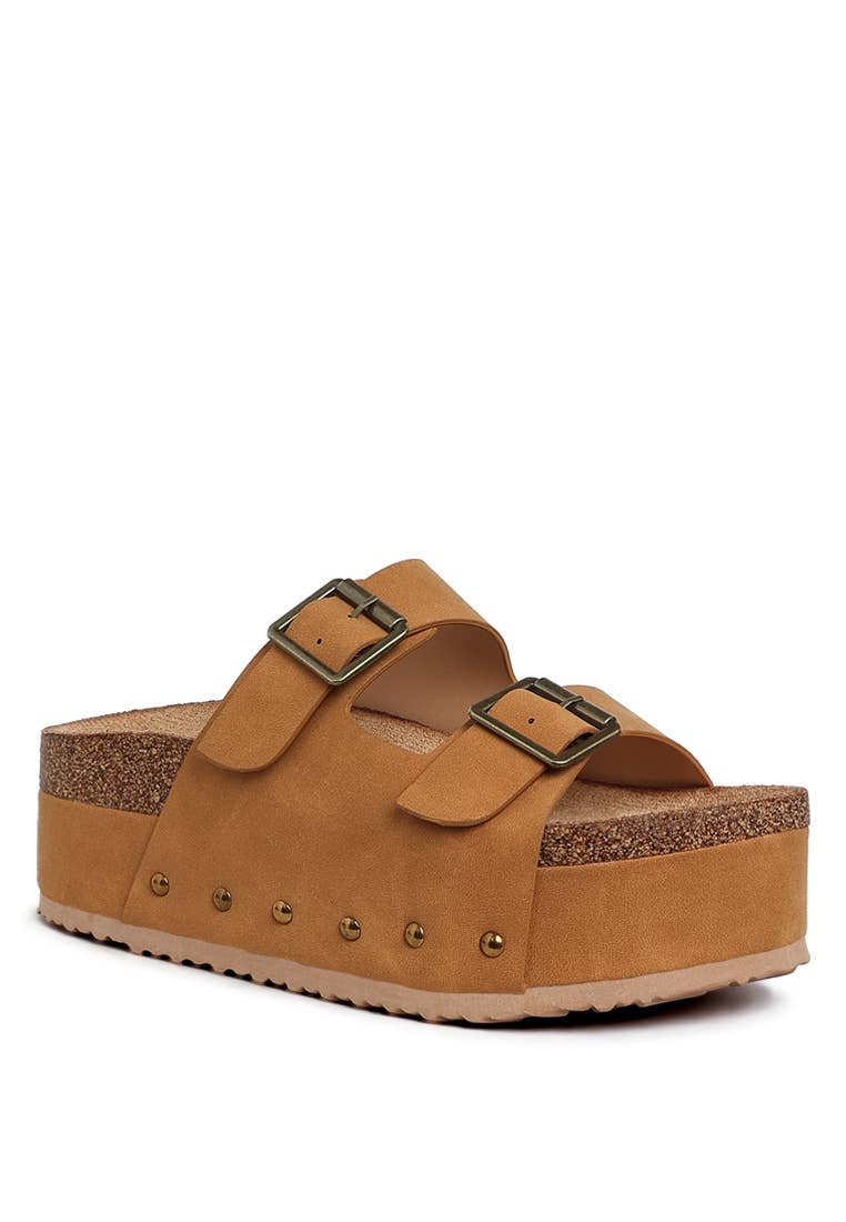 Tilly - Studded Faux Leather Platform Sandals