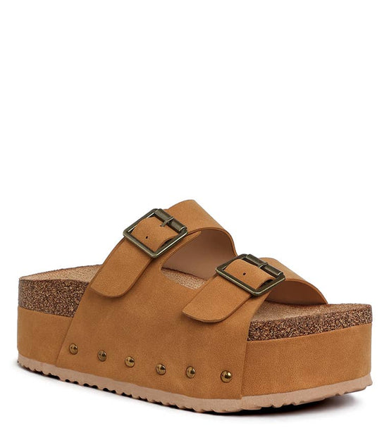 Tilly - Studded Faux Leather Platform Sandals