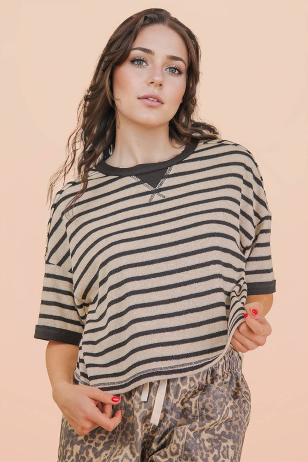 Terri - Terry Cloth Stripe Tee