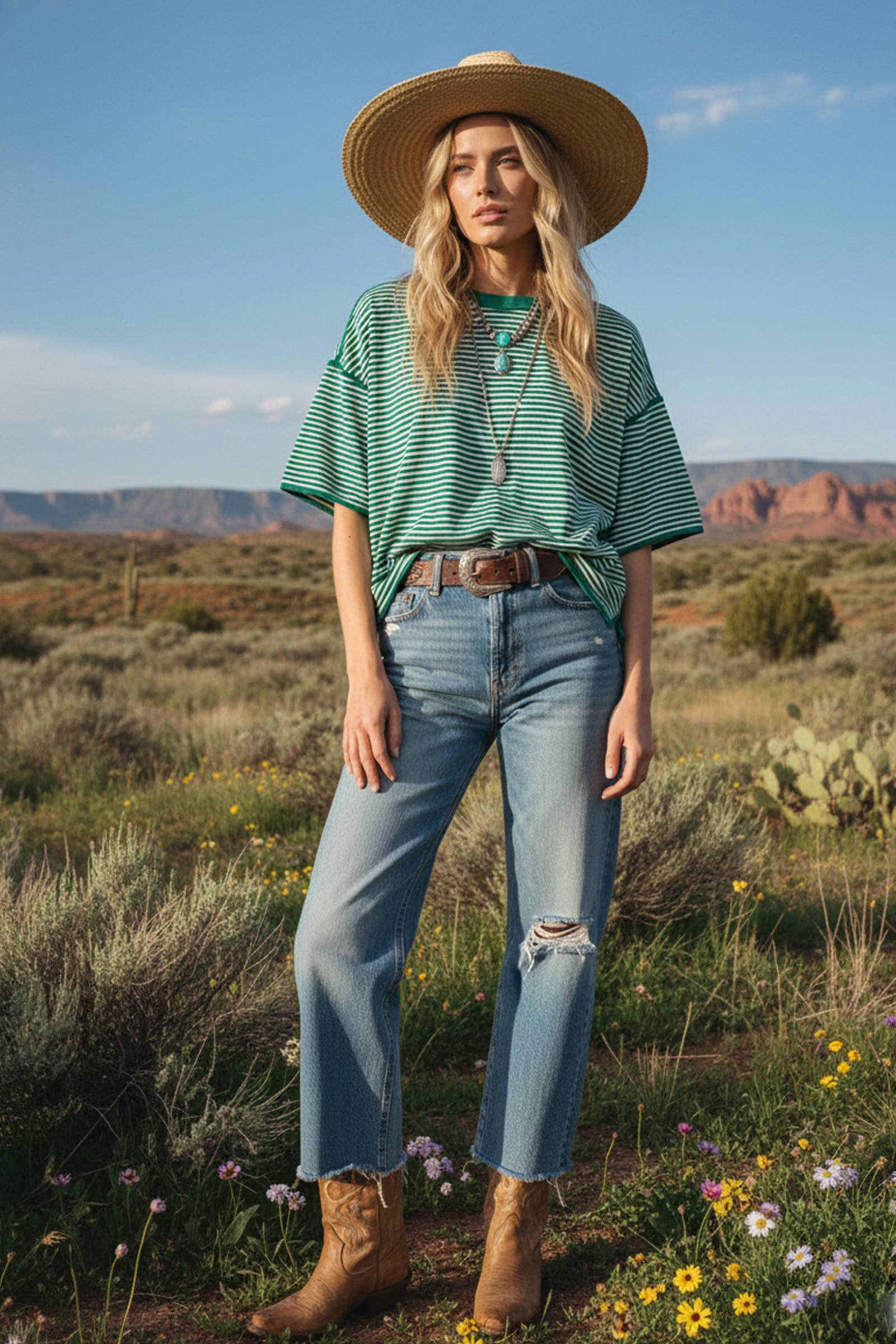 Carly - Striped Oversized Top