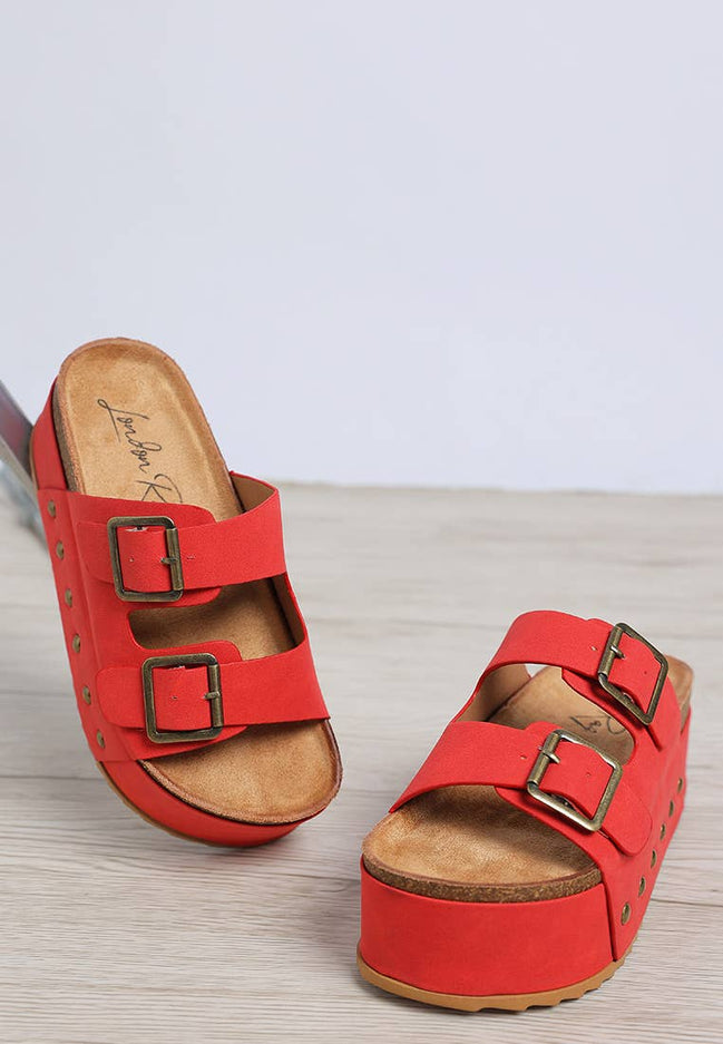 Tilly - Studded Faux Leather Platform Sandals