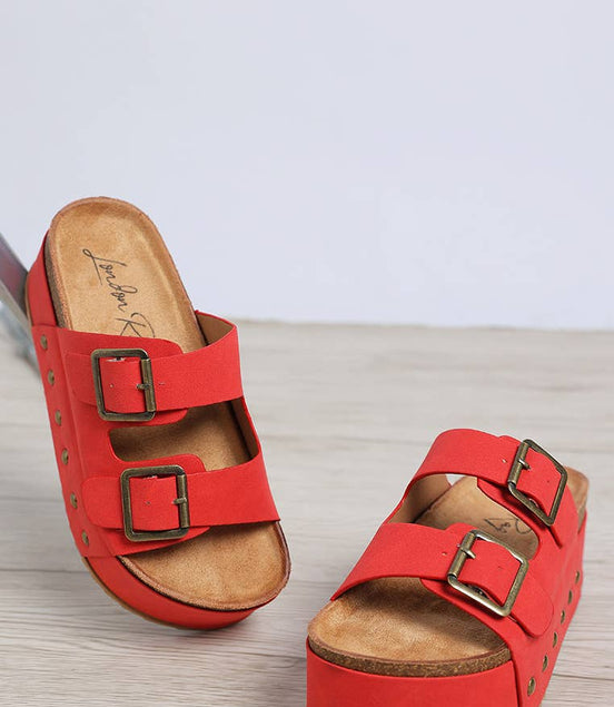 Tilly - Studded Faux Leather Platform Sandals