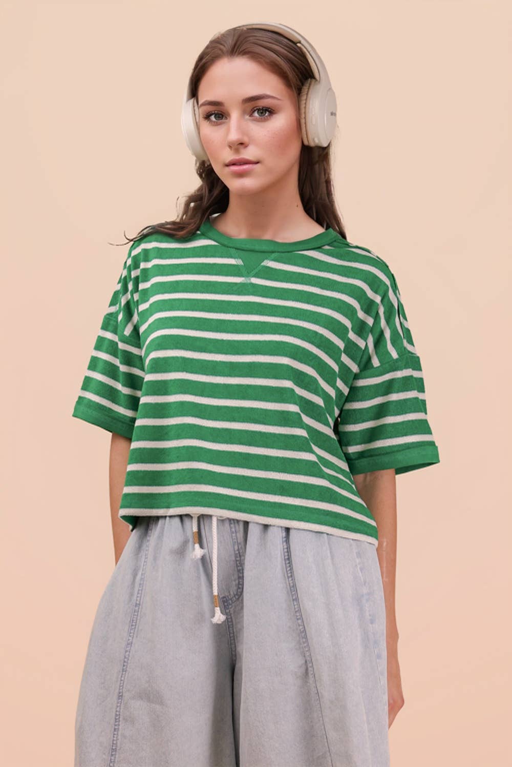Terri - Terry Cloth Stripe Tee