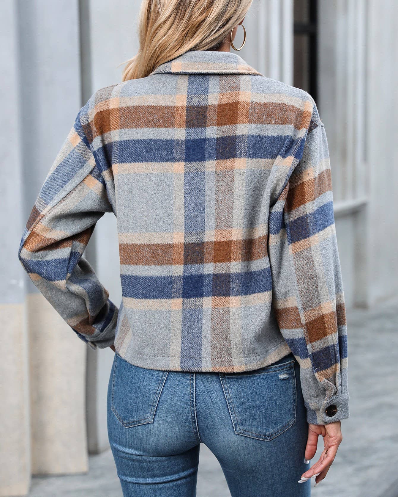 Quinn - Cropped Plaid Jacket