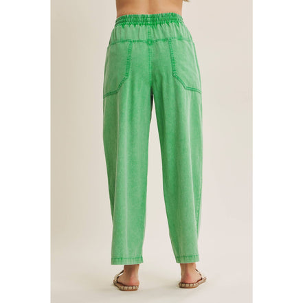Kelly - Green Wide Leg Cotton Pants