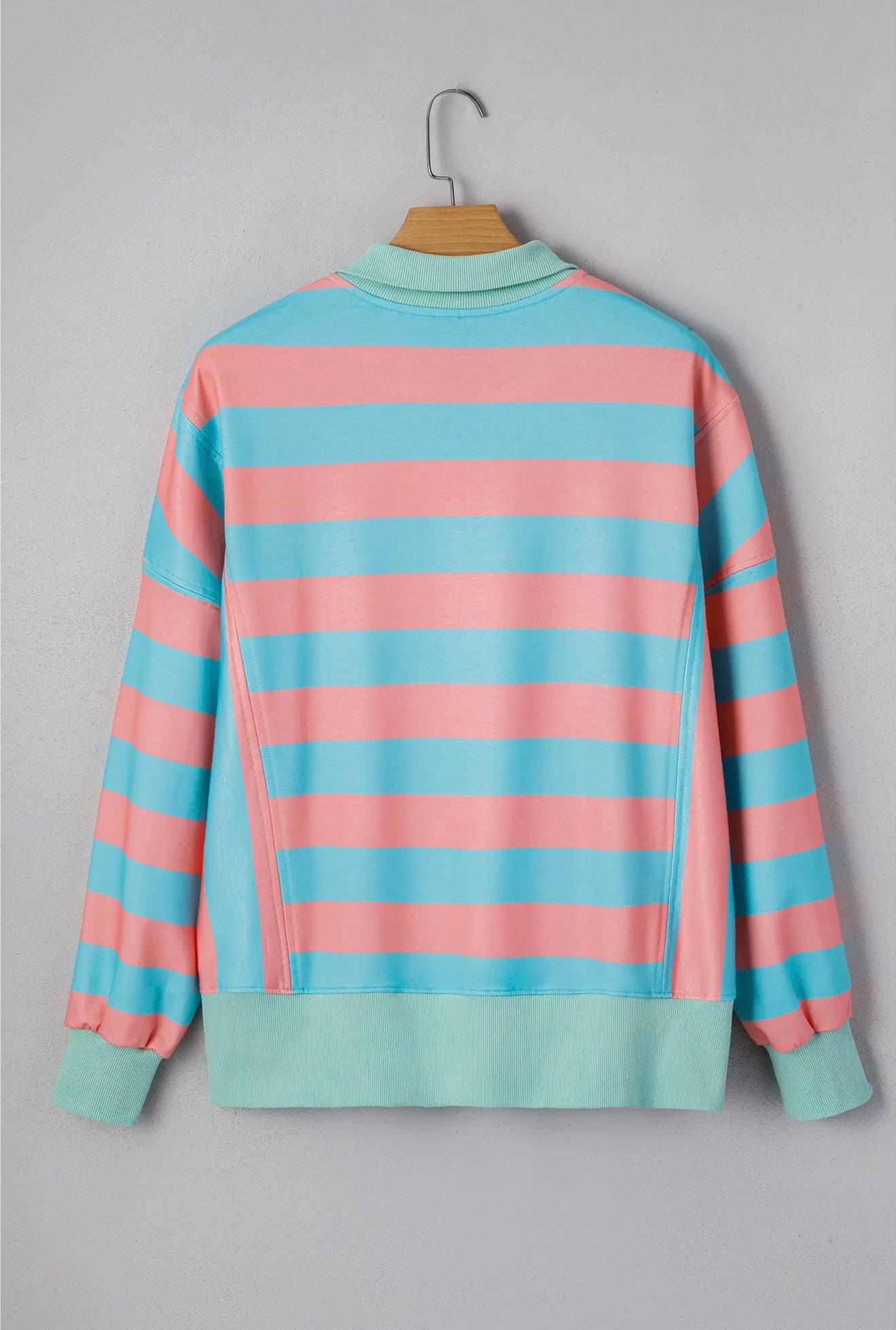 Bree -  Split Collar Striped Top