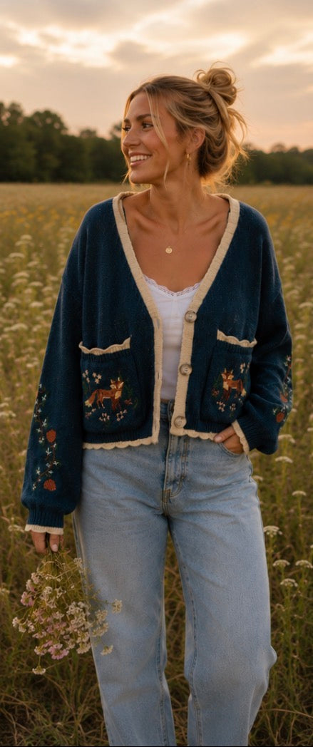 Juniper - Fox Cropped Cardigan