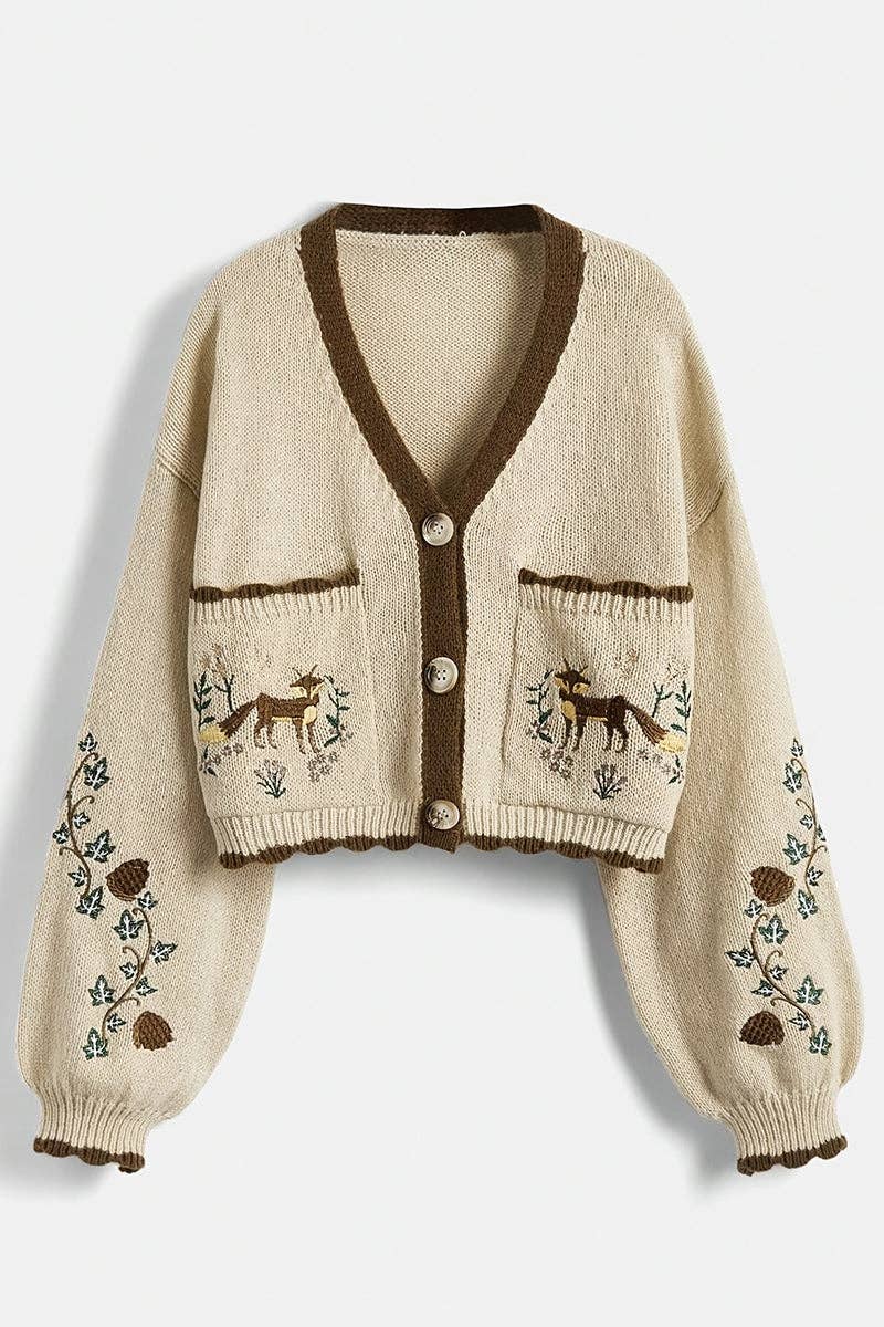 Juniper - Fox Cropped Cardigan