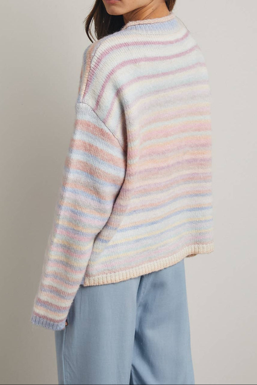 Dreamy - Rainbow Button-up Cardigan