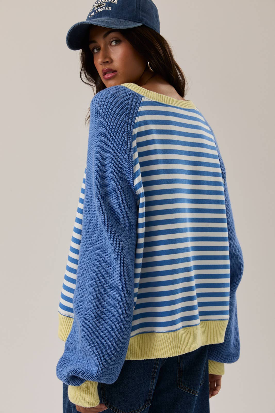 Skye - Striped Pullover w/Sweater Sleeves