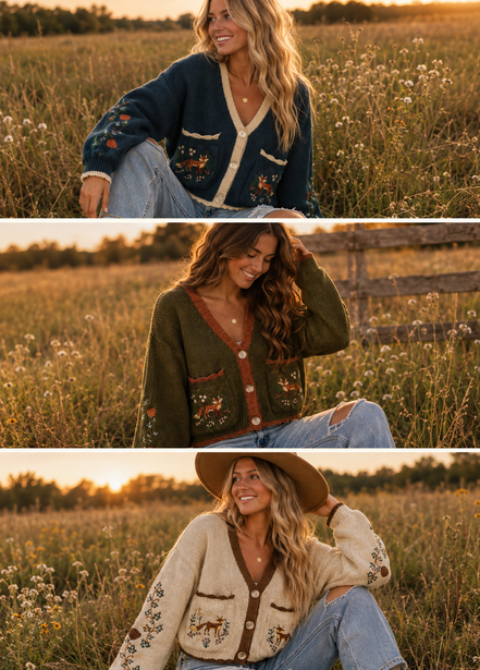 Juniper - Fox Cropped Cardigan