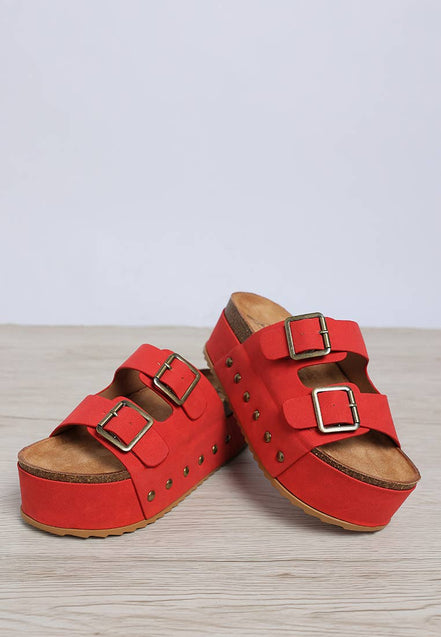Tilly - Studded Faux Leather Platform Sandals