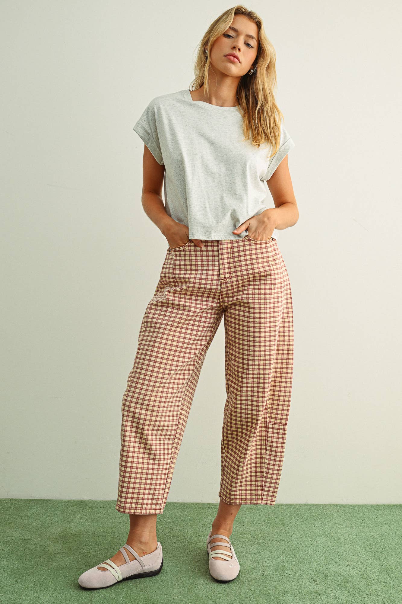 Holland - Plaid Barrel Jeans