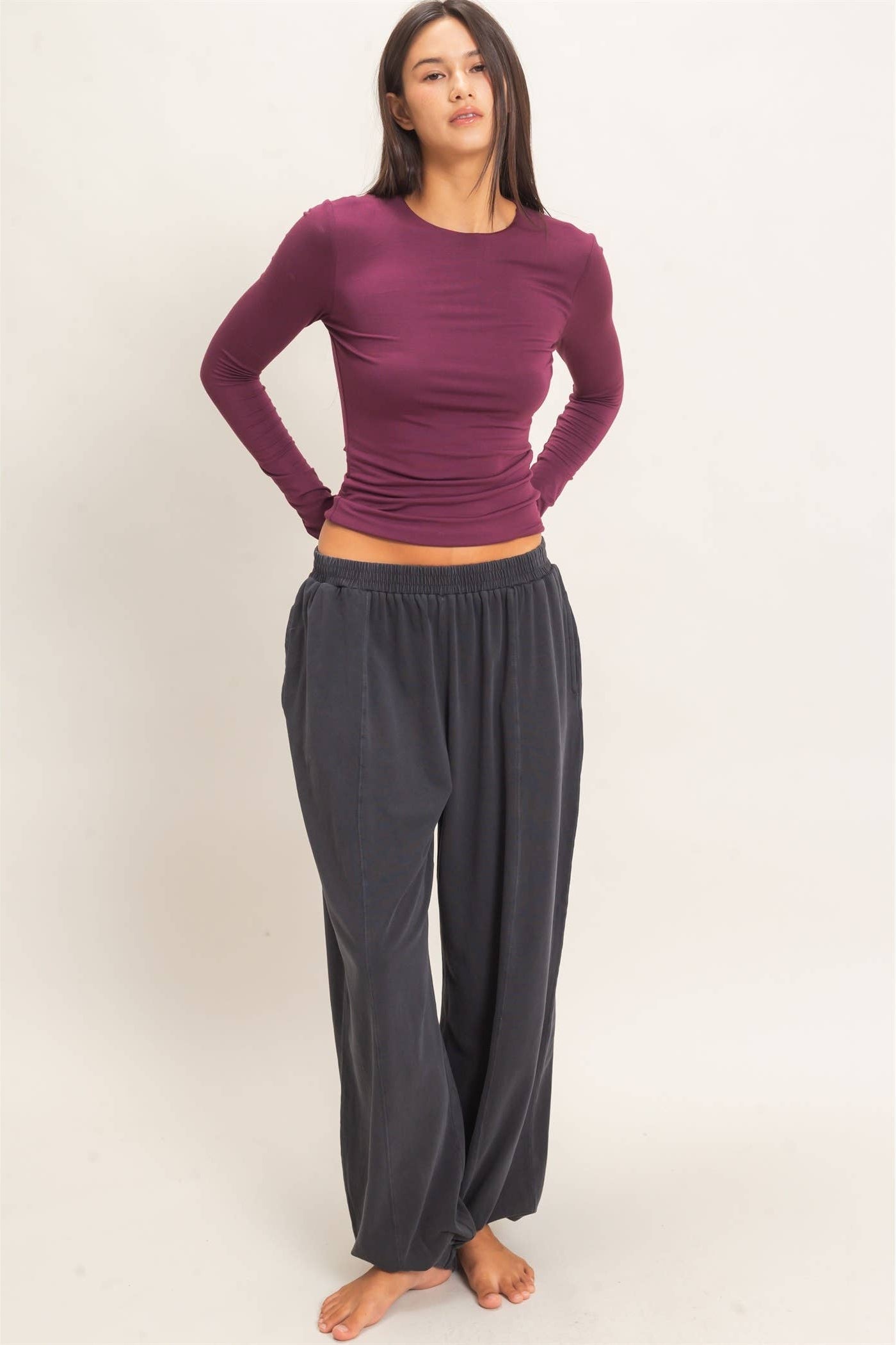 Fallon - Crew Neck Long Sleeve Top