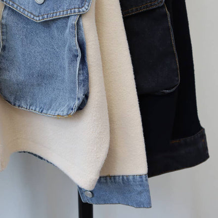 Kaitlyn - Cotton Denim Knit Zip-up Cardigan