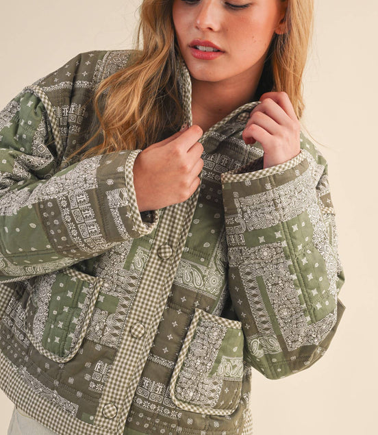 Juniper - Quilted Bandana Patchwork Jacket