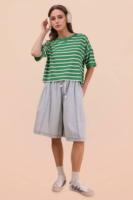 Terri - Terry Cloth Stripe Tee
