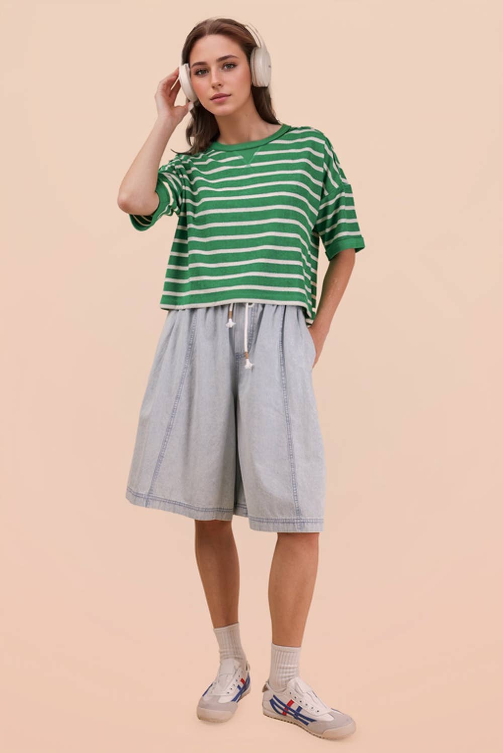 Terri - Terry Cloth Stripe Tee