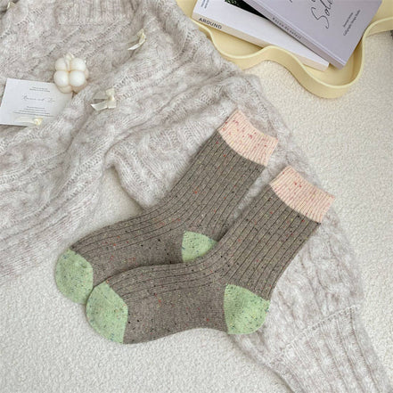 Speck - Color Block Speckled Thermal Mid-Calf Socks