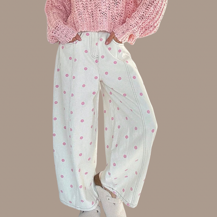 Sarah - Polka Dot Wide Barrel Pants