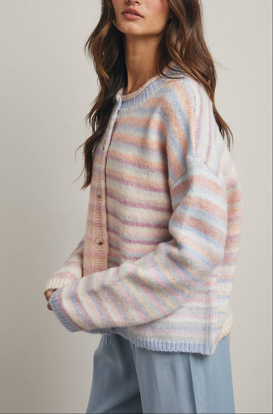 Dreamy - Rainbow Button-up Cardigan
