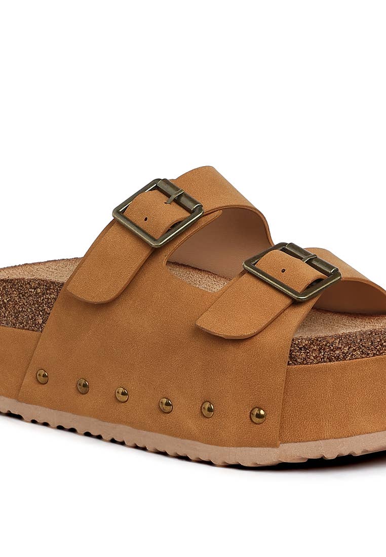 Tilly - Studded Faux Leather Platform Sandals