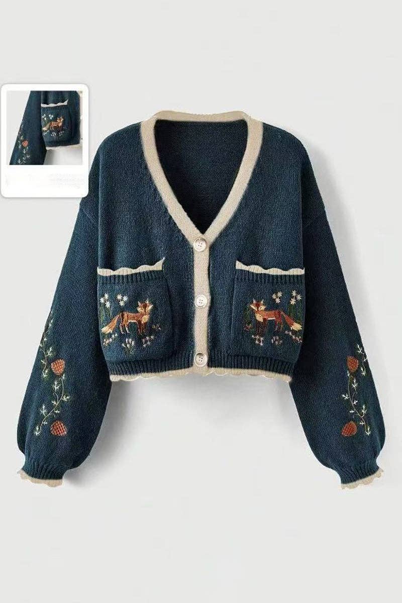 Juniper - Fox Cropped Cardigan