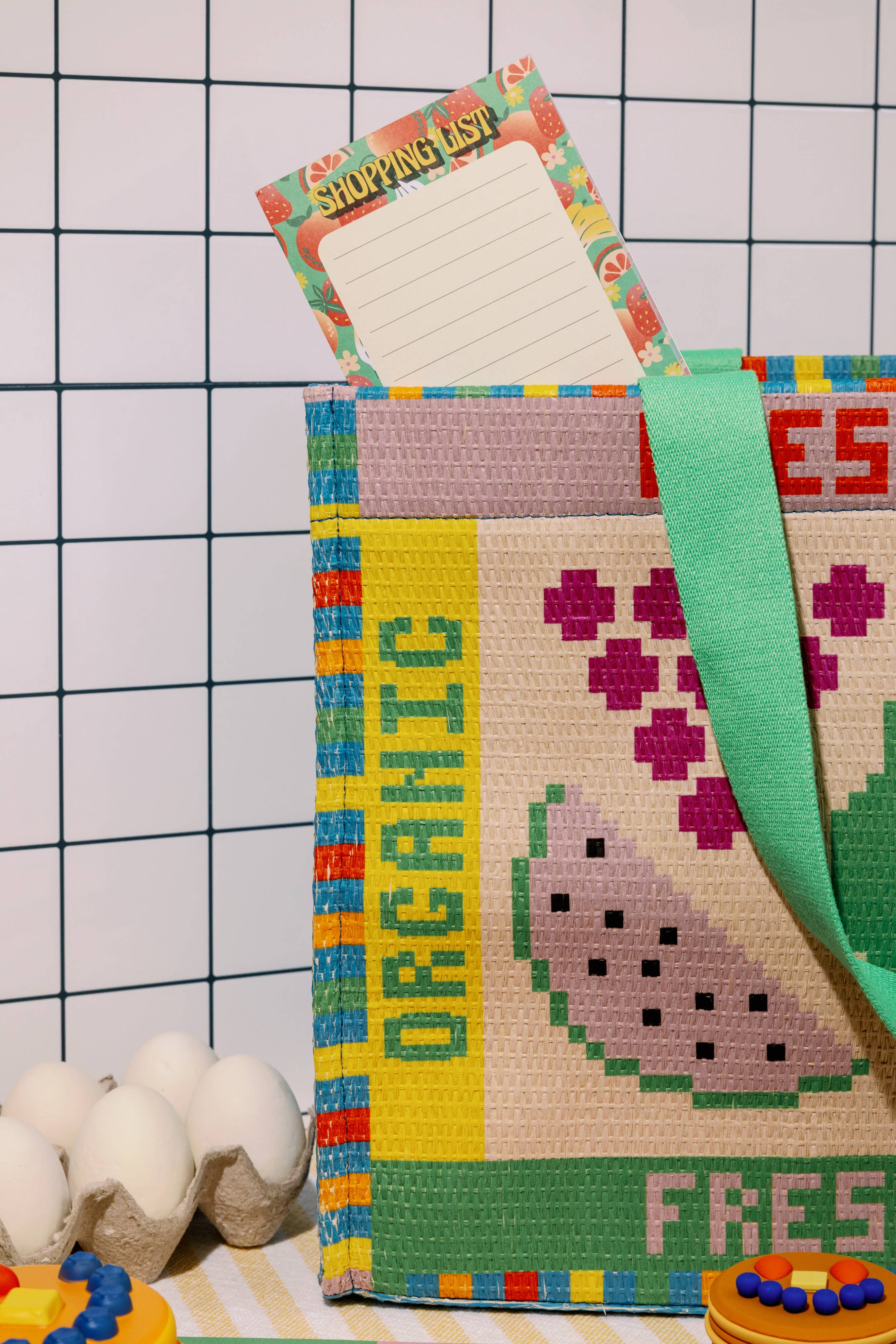 Fruity Farmers Market Rattan Bag