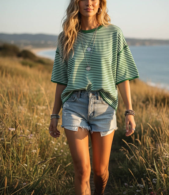 Carly - Striped Oversized Top