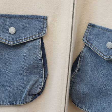 Kaitlyn - Cotton Denim Knit Zip-up Cardigan