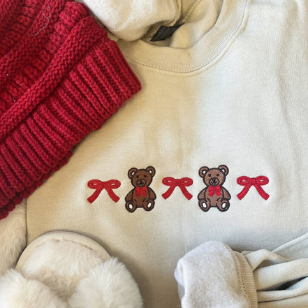 Bows and Bears - Cropped cut-off Sweatshirt