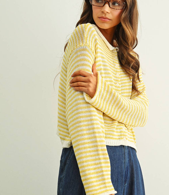 Nikki - Stripe Knit Cardigan