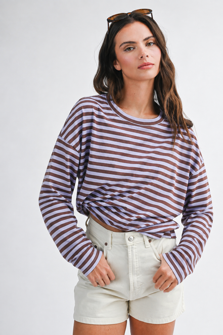 Stacie - Oversized Stripe Boxy Long Sleeve
